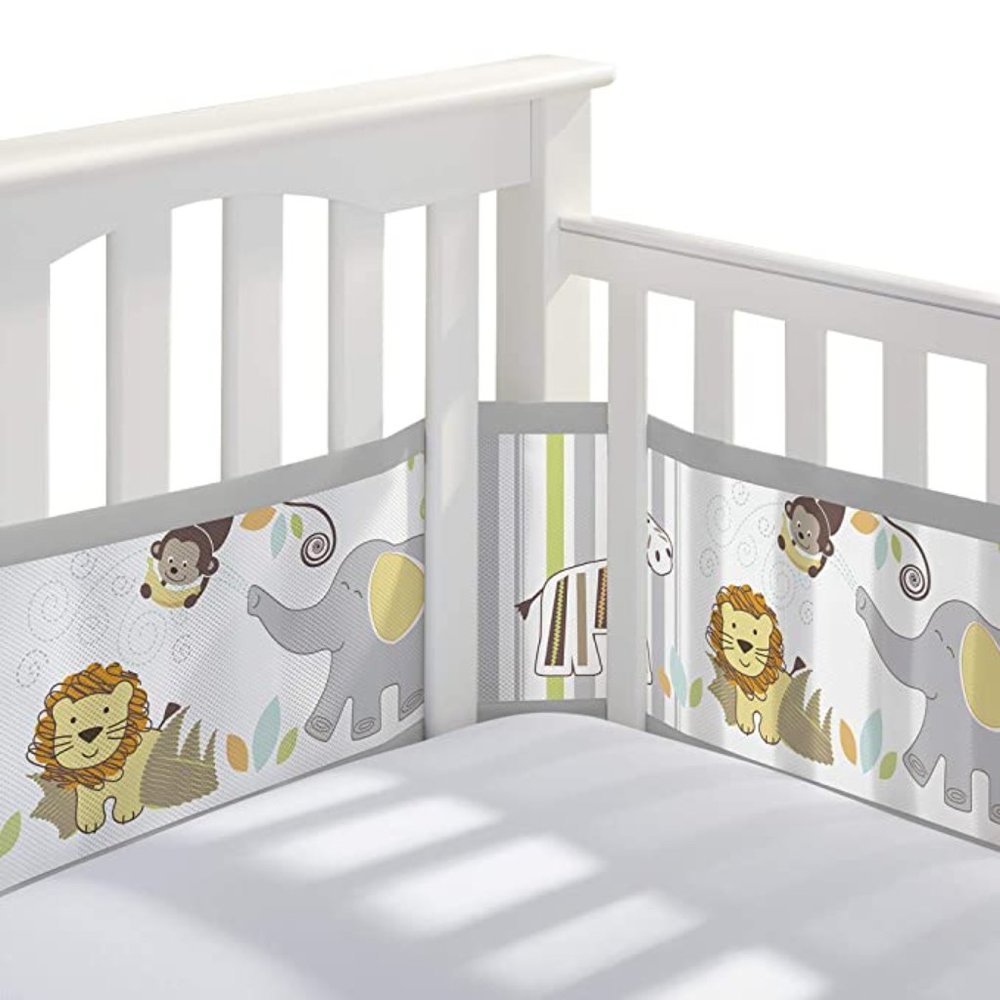 Mesh Crib Liner (Safari Animals Design)